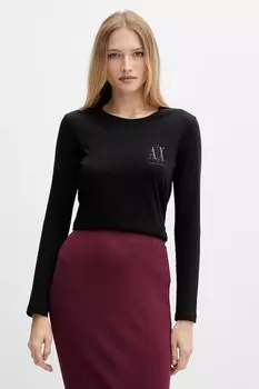 Хлопковая водолазка Armani Exchange, черный