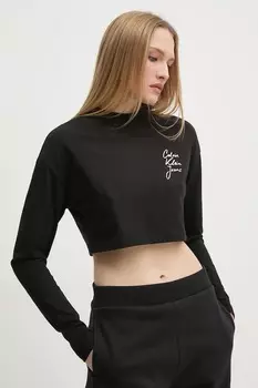 Хлопковая водолазка Calvin Klein Jeans, черный