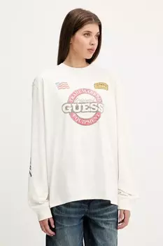 Хлопковая водолазка Guess Originals, бежевый