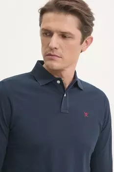 Хлопковая водолазка Hackett London, темно-синий