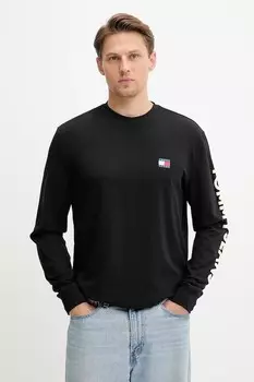 Хлопковая водолазка Tommy Jeans, черный