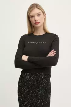 Хлопковая водолазка Tommy Jeans, черный