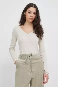 Хлопковая водолазка United Colors Of Benetton, бежевый