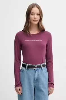 Хлопковая водолазка United Colors Of Benetton, фиолетовый