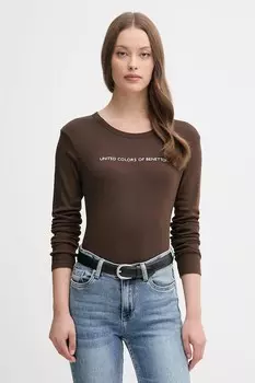 Хлопковая водолазка United Colors Of Benetton, коричневый