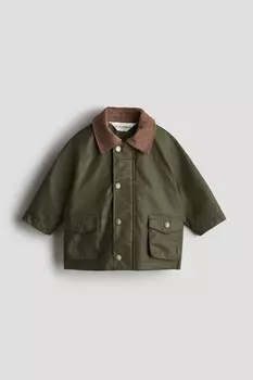 Хлопковая вощеная куртка H&M, хаки