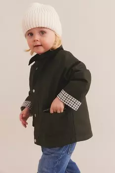 Хлопковая вощеная куртка H&M, зеленый