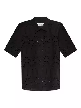 Хлопковая вышитая рубашка Gestuz, черный