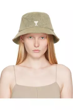 Хлопковая вышитая шляпа-ведро Ami de Coeur Ami Paris, цвет laurel