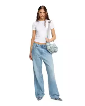 Хлопковая женская футболка с коротким рукавом Diesel, белый