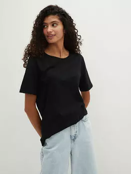 Хлопковая женская футболка с круглым вырезом и короткими рукавами LCW Casual