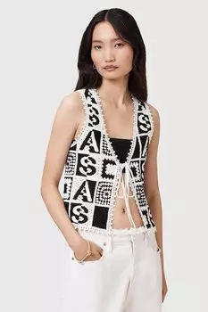 Хлопковая жилетка FLORENCE Allsaints, черный