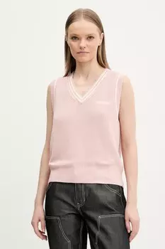 Хлопковая жилетка Guess Jeans, розовый
