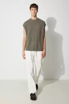 Хлопковая жилетка Loose Gauge Vest Mki Miyuki Zoku, зеленый