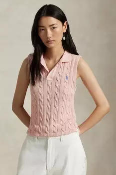 Хлопковая жилетка Polo Ralph Lauren, розовый
