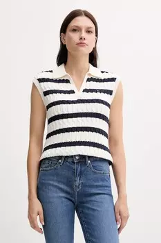 Хлопковая жилетка Tommy Hilfiger, бежевый