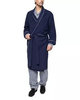 Хлопково-фланелевой халат Petite Plume, цвет Blue