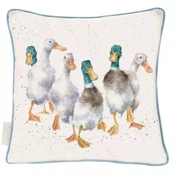 Хлопково-льняная подушка Wrendale Designs Ducks Quackers примерно 60 x 60 см | WD-LCU005