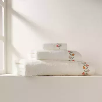 Хлопковое банное полотенце 480 гр/м2 Tulipanes El Corte Ingls, сырой