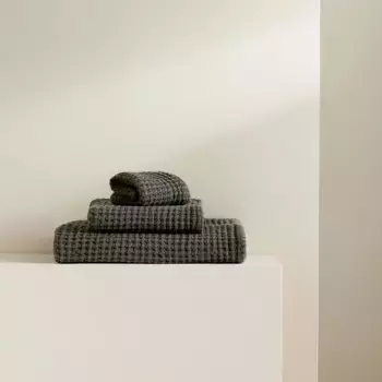 Хлопковое банное полотенце 600 гр/м2 Вафельное El Corte Ingls, серый