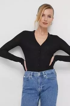 Хлопковое боди Calvin Klein, черный