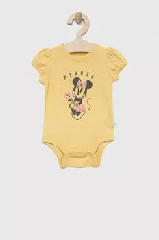 Хлопковое боди Disney baby/axe Gap, желтый