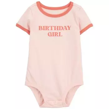 Хлопковое боди для девочки Carter на день рождения для девочки Carter's, розовый