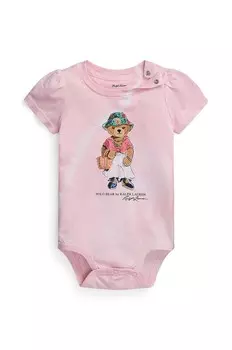 Хлопковое боди для малышей Polo Ralph Lauren, розовый