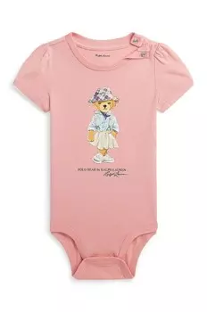 Хлопковое боди для малышей Polo Ralph Lauren, розовый