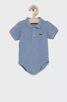 Хлопковое боди для новорожденных Lacoste, синий