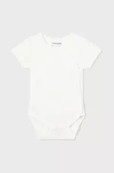 Хлопковое боди для новорожденных Mayoral Newborn, бежевый
