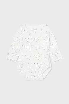 Хлопковое боди для новорожденных Mayoral Newborn, бежевый