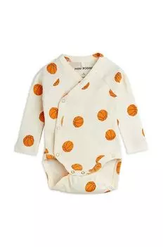 Хлопковое боди для новорожденных Mini Rodini, белый