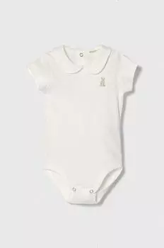 Хлопковое боди для новорожденных United Colors of Benetton, белый