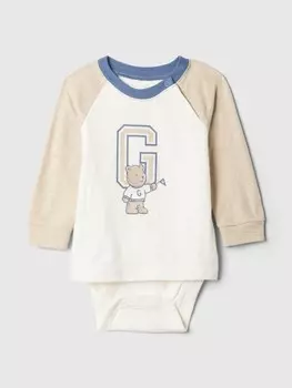Хлопковое боди Gap, бежевый