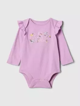 Хлопковое боди Gap, фиолетовый