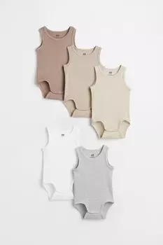 Хлопковое боди из пяти предметов H&M