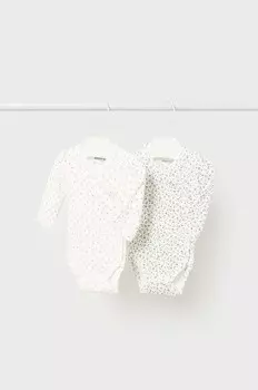 Хлопковое боди Mayoral Newborn для новорожденных/2 шт, бежевый