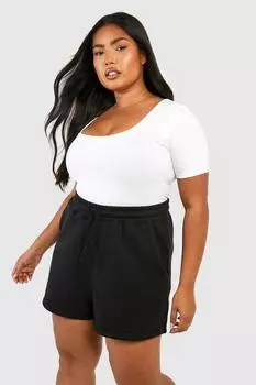Хлопковое боди Plus с квадратным вырезом boohoo, белый