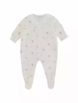 Хлопковое боди с цветочным принтом Tartine et Chocolat, белый