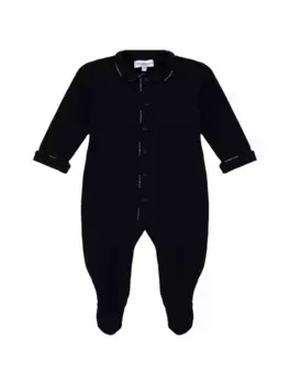 Хлопковое боди с логотипом EMPORIO ARMANI, тёмно-синий