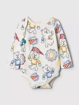Хлопковое боди с логотипом Gap, мультиколор