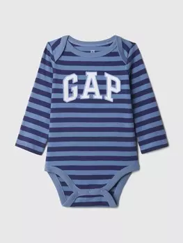 Хлопковое боди с логотипом Gap, синий