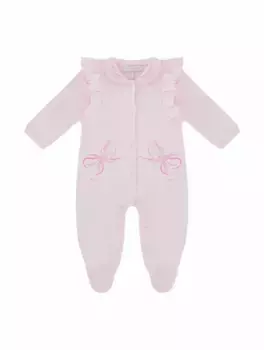 Хлопковое боди с логотипом Monnalisa, розовый