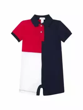 Хлопковое боди с логотипом Ralph Lauren, мультиколор
