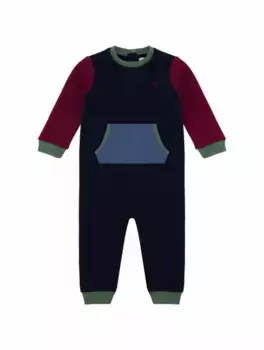 Хлопковое боди с логотипом Ralph Lauren, мультиколор