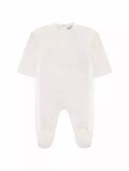 Хлопковое боди с монограммой EMPORIO ARMANI, розовый