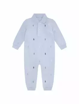 Хлопковое боди с монограммой Ralph Lauren, голубой