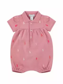 Хлопковое боди с монограммой Ralph Lauren, розовый