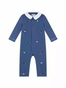 Хлопковое боди с монограммой Ralph Lauren, синий